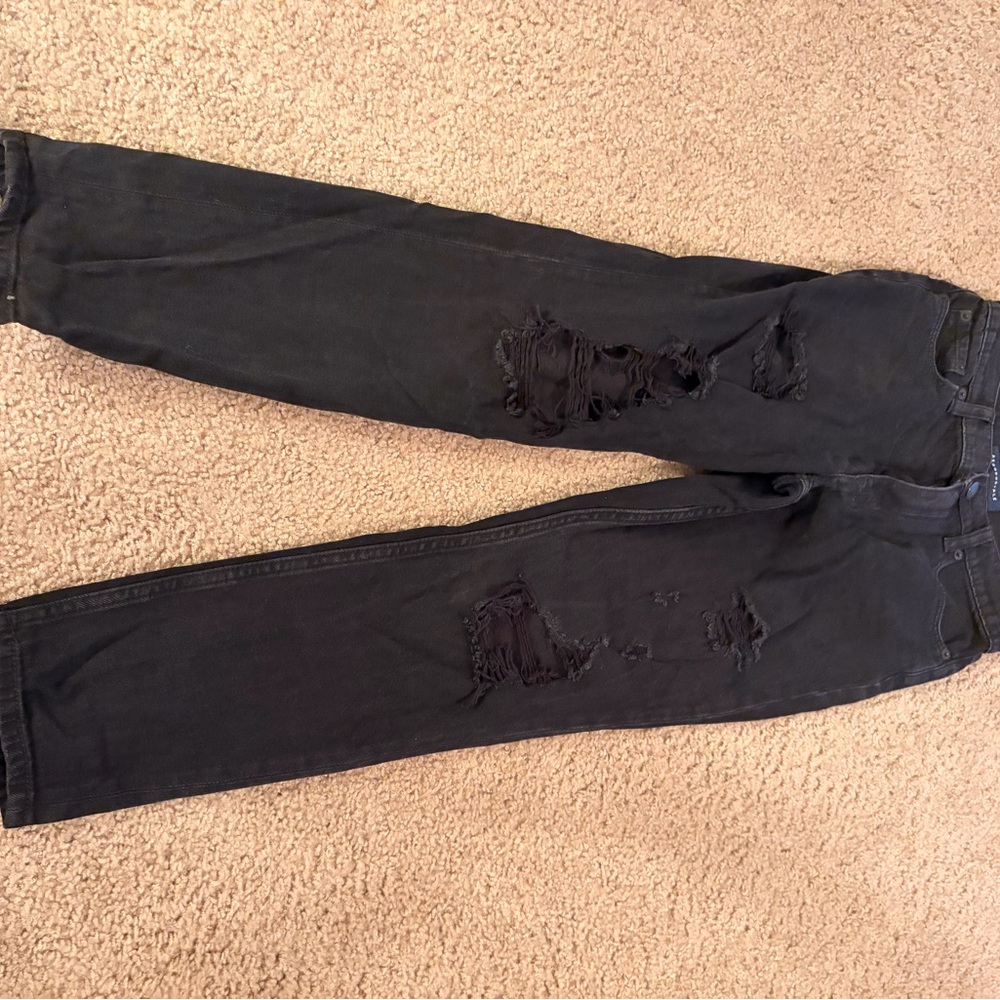 Aeropostale Men's Black Distressed Skinny Jeans